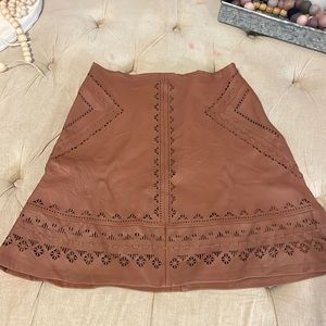 Brown leather skirt
